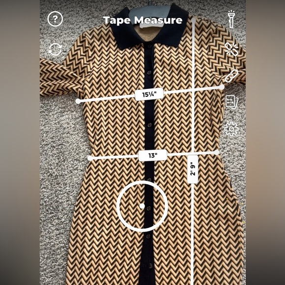 ASTR Kambrie Collared Chevron Mini Dress 1960s mod girl GoGo dress S #7 - Picture 7 of 7